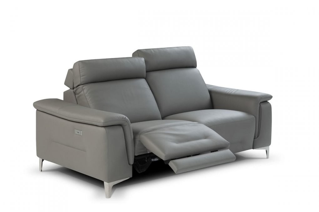 2 Seater Sofa In Gray Leather  Idfdesign von Relax Sofa 2 Sitzer Photo