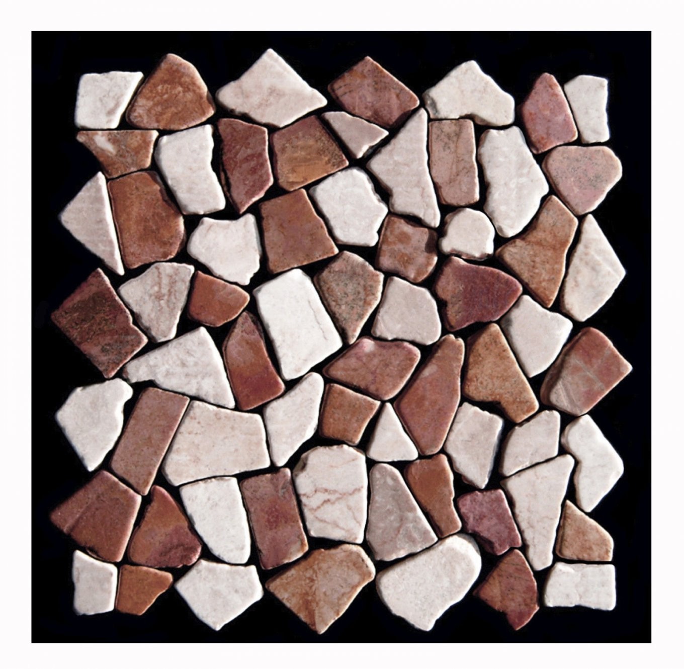 20 Qm M004 Marmor Toskana Rot Weiß  Naturstein Mosaik Fliesen von Mosaik Fliesen Restposten Bild