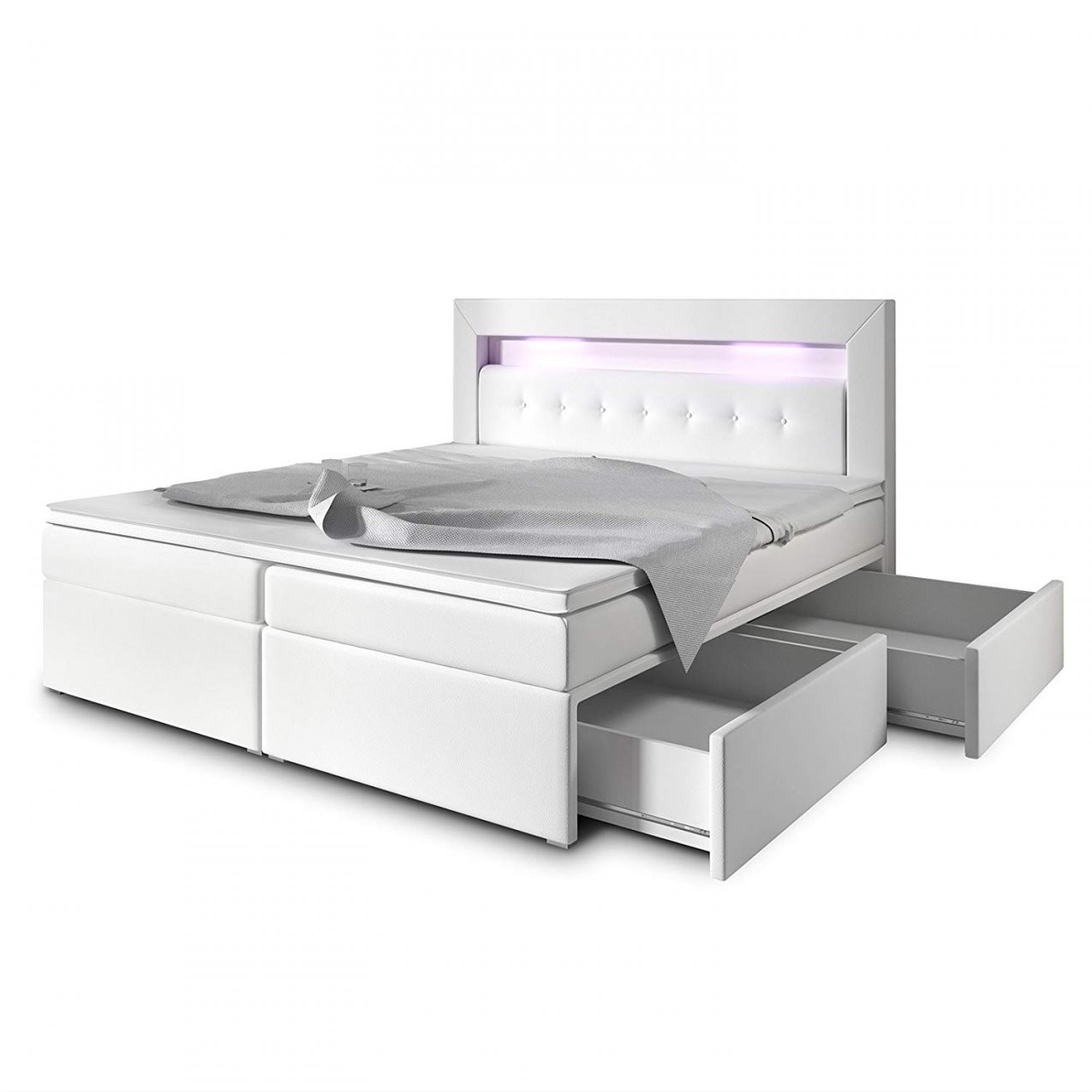 Doppelbett Mit Bettkasten ✓ Los Geht's (Doppelbett Bettkasten) von Bett Mit Bettkasten 180X200 Weiß Bild