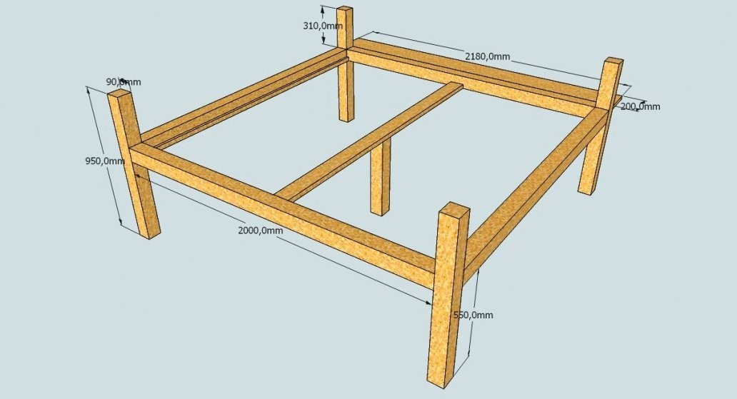 Genial Bauplan Bettgestell Selber Bauen Massivholz Bett A 140X200 von Bauplan Bett 200X200 Photo