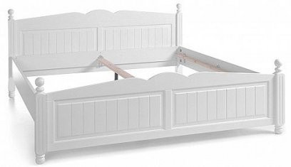 Schlafkontor Cinderella Landhaus Bett Weiß Kiefer In 6 Größen von Bett 200X200 Landhausstil Bild