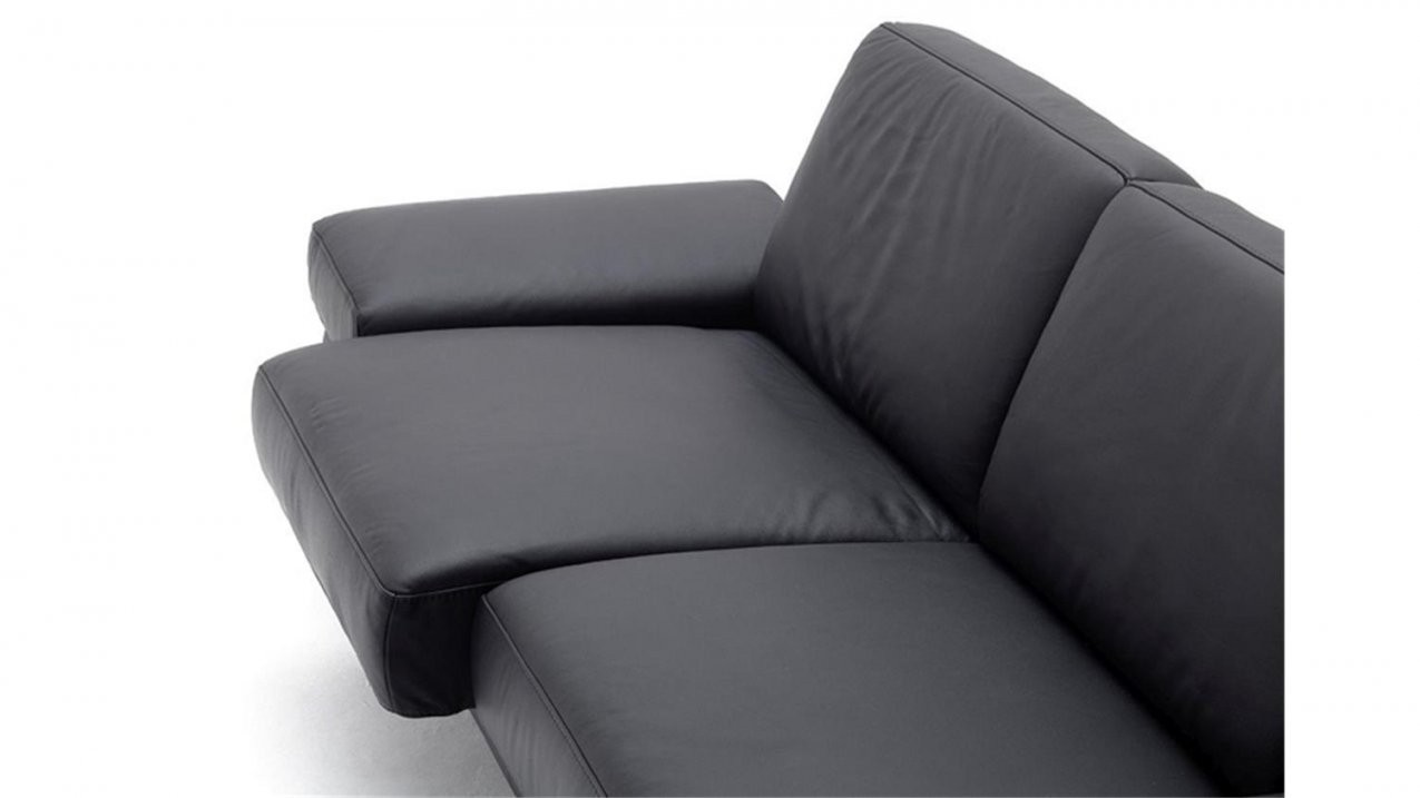 Sofa 3Sitzer Finest In Leder Schwarz Mit Funktionen von Sofa Leder Schwarz 3 Sitzer Bild