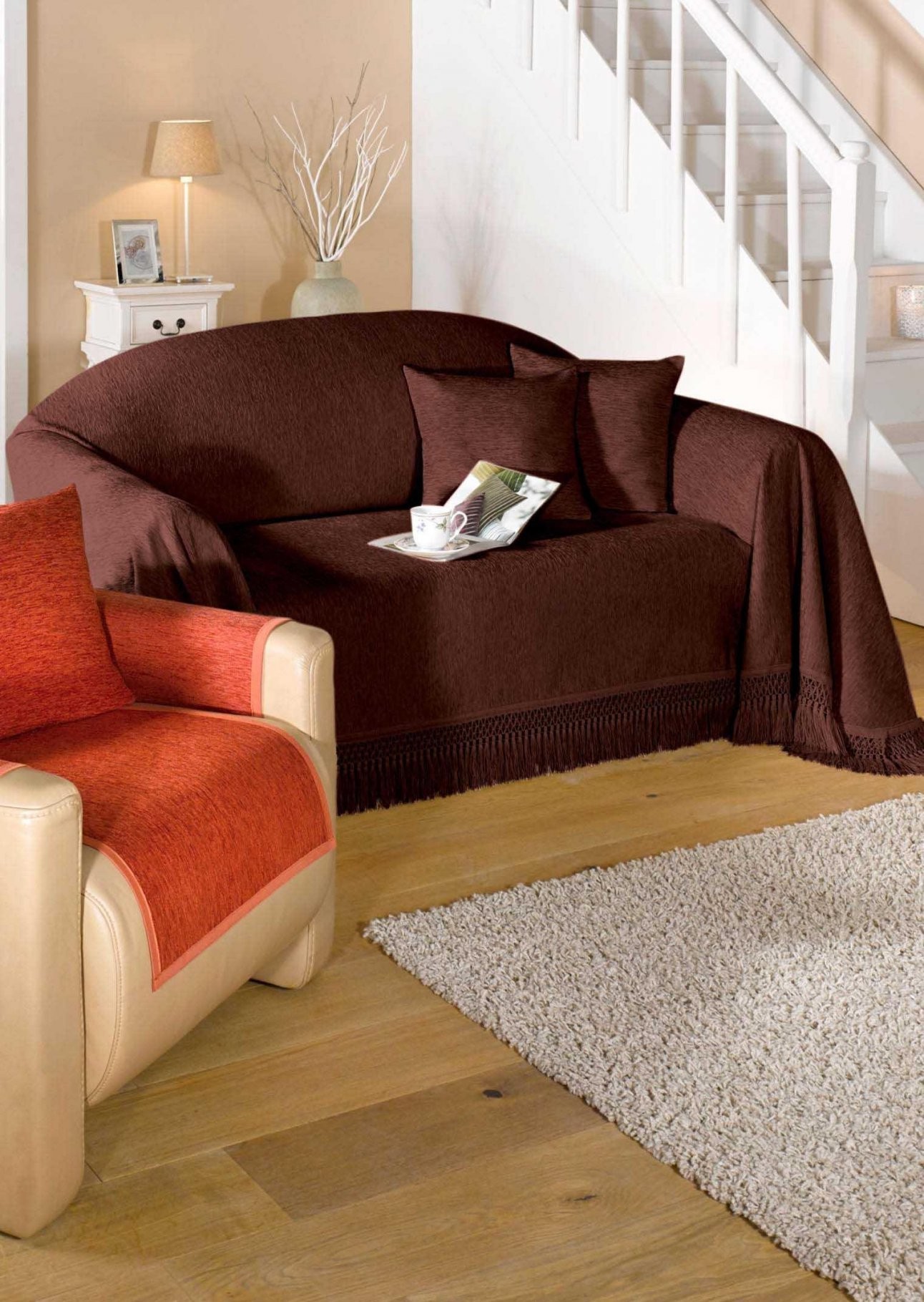 Sofaüberwurf Mit Fransen 3Sitzer Online Kaufen  Atelier Goldner von Sofaüberwurf 3 Sitzer Photo