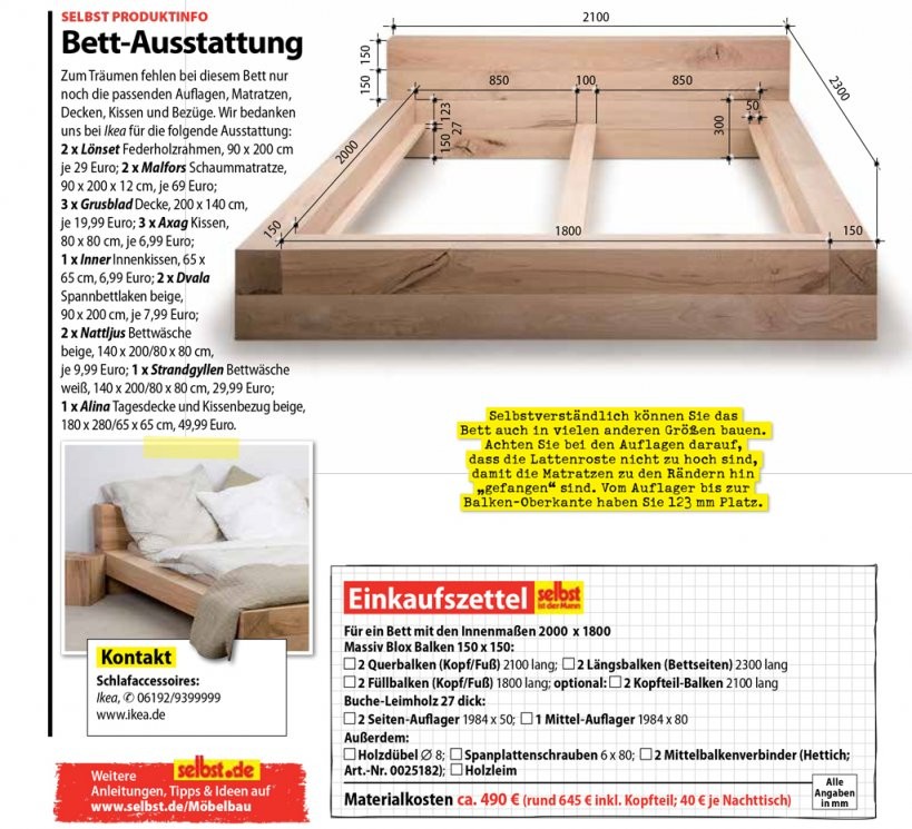 Balkenbett  Selbst von Bett Selber Bauen Holz Bild