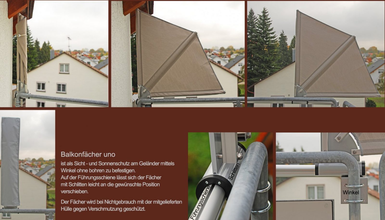 Bikatec Schirmsysteme  Balkonfächer  Wind Und Sichtschutz von Seitlicher Sichtschutz Für Balkon Ohne Bohren Photo