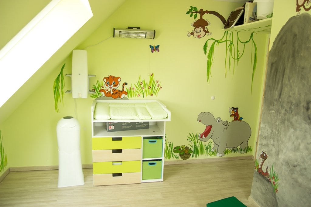 Dschungelkinderzimmer Diy  Mission Wohn(T)Raum von Wandgestaltung Kinderzimmer Mit Farbe Photo