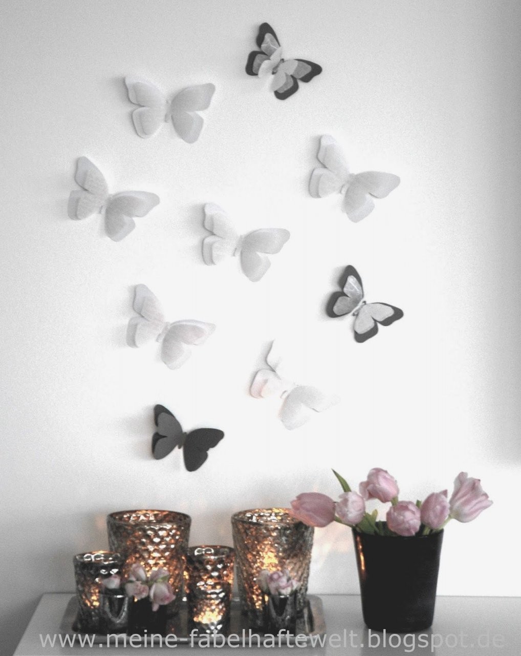 Frühling  Ganz Einfach Schmetterlinge Aus Tonpapier Basteln Meine von Schmetterlinge Wanddeko Selber Machen Photo