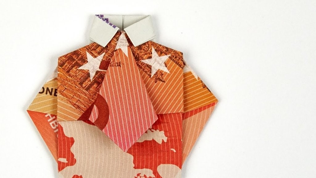 Geldschein Falten Hemd Mit Krawatte Geldgeschenke Hochzeit 4K von Origami Hemd Mit Krawatte Bild