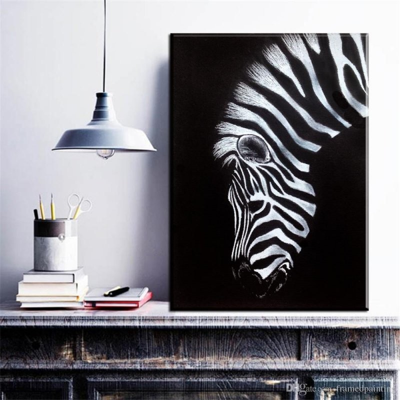 Großhandel Schwarz Und Weiß Leinwand Wandkunst Drucken Zebra von Zebra Bilder Auf Leinwand Photo