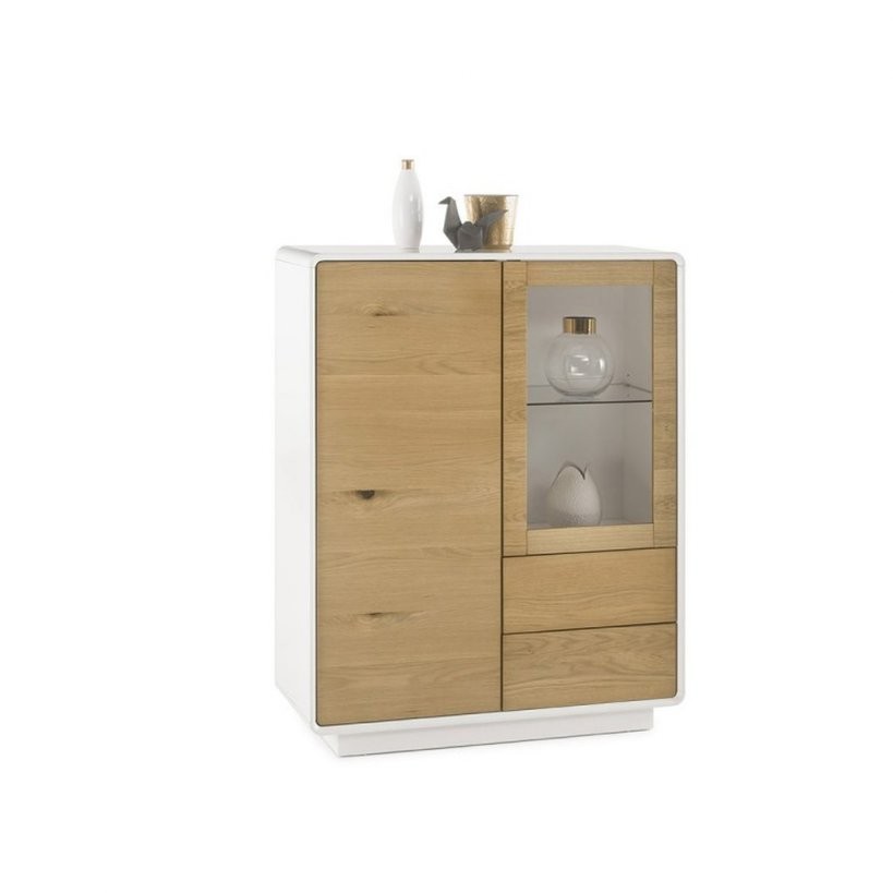 Highboard Toulon 100Cm Breit Weiss Matt Eiche Massiv Geölt 48990 € von Kommode Weiß Hochglanz 100 Cm Breit Bild