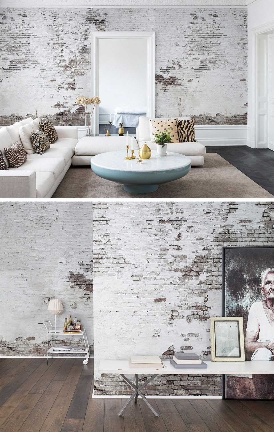 Industrial Ivory In 2019  Fototapeten Mit Oberflächenoptik von Wandgestaltung Mit Tapeten Wohnzimmer Bild