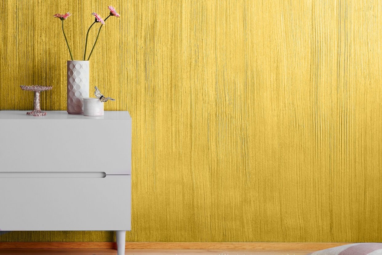 Metallic Wandfarbe Effektfarbe Gold Alpina Farbrezepte Metall von Wandfarbe Gold Farbe Wandgestaltung Bild