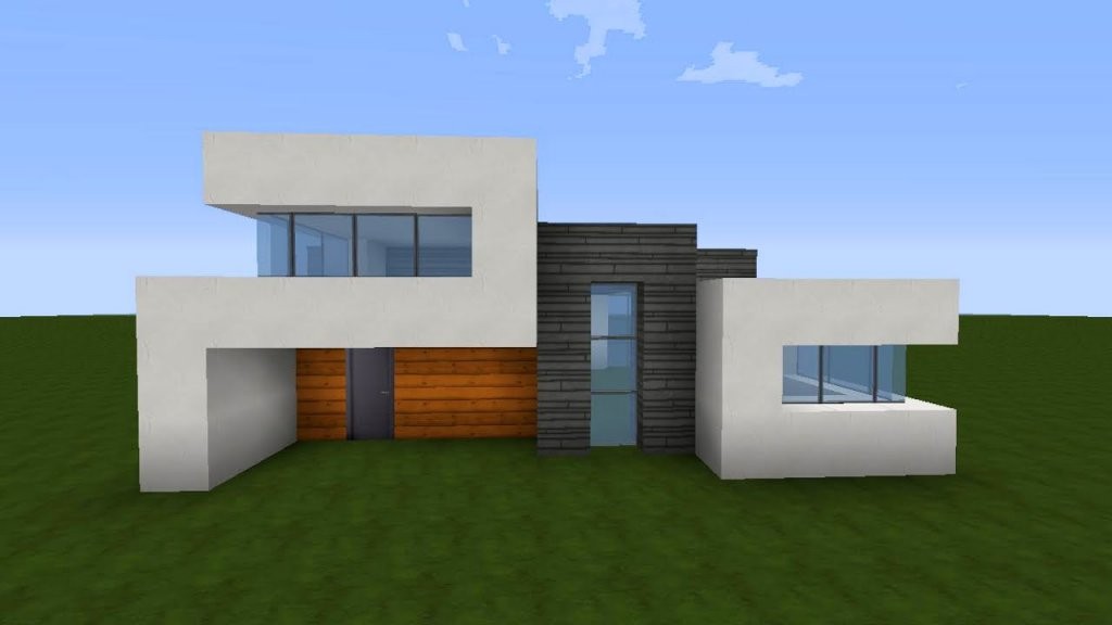 Minecraft Modernes Haus Akazieweißgrau Bauen  Tutorialanleitung von Minecraft Häuser Zum Nachbauen Anleitung Photo