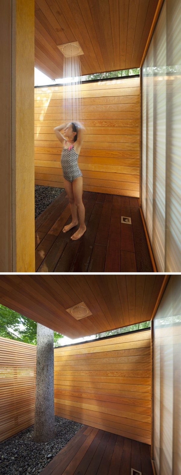 Modernes Poolhaus Aus Holz Mit Dusche Und Umkleideraum In Kanada von Sichtschutz Für Duschen Im Freien Photo