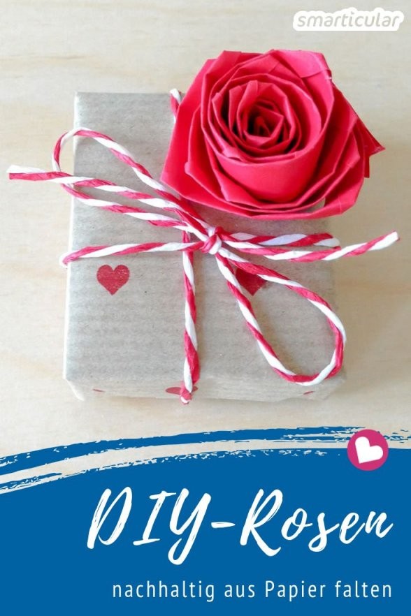 Rosen Einfach Aus Papier Falten  Nachhaltig Und Langlebig von Rose Basteln Papier Anleitung Photo