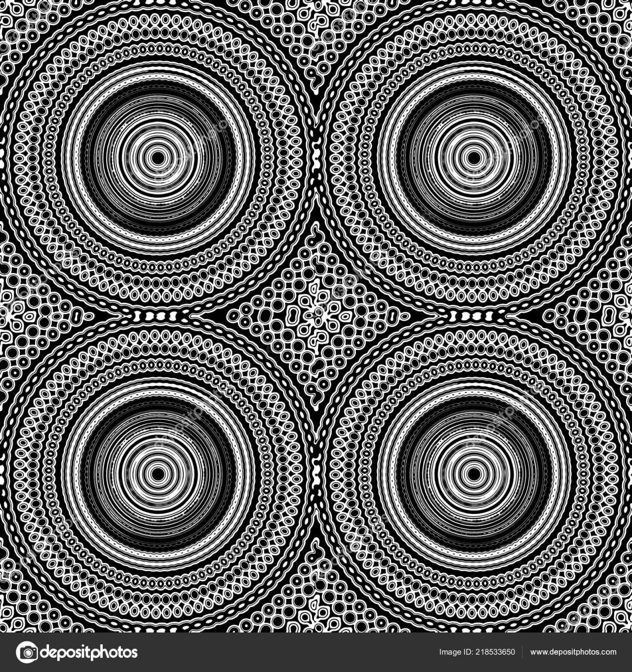 Schwarz  Weiß Mandala Nahtlose Muster Fliese Schwarz Und Weiß von Fliesen Schwarz Weiß Muster Bild