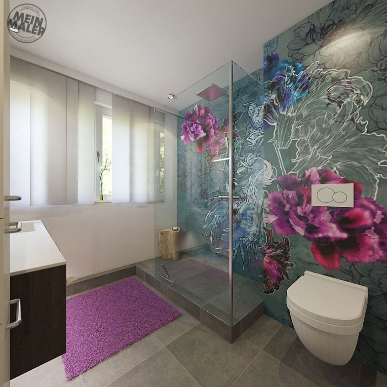 Tapete Im Badezimmer  Wandtapeten Als Kreative Alternative Zu von Wasserfeste Tapete Fürs Bad Photo
