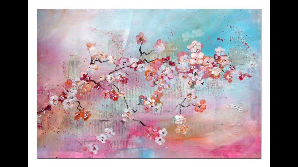 Tutorial Kirschblüten Malen (Anfänger) Cherry Blossoms(Beginners von Acrylbilder Selber Malen Für Anfänger Bild