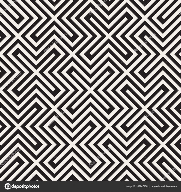 Vektor Nahtlose Schwarzweiß Linien Muster Abstrakten Hintergrund von Fliesen Schwarz Weiß Muster Photo