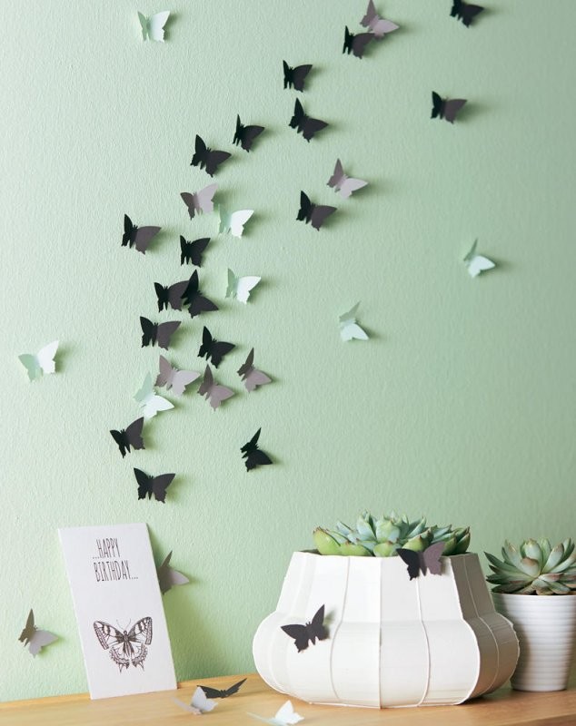 Wanddeko Mit Schmetterlingen  Einfach Selber Machen  Brigitte von Schmetterlinge Wanddeko Selber Machen Photo