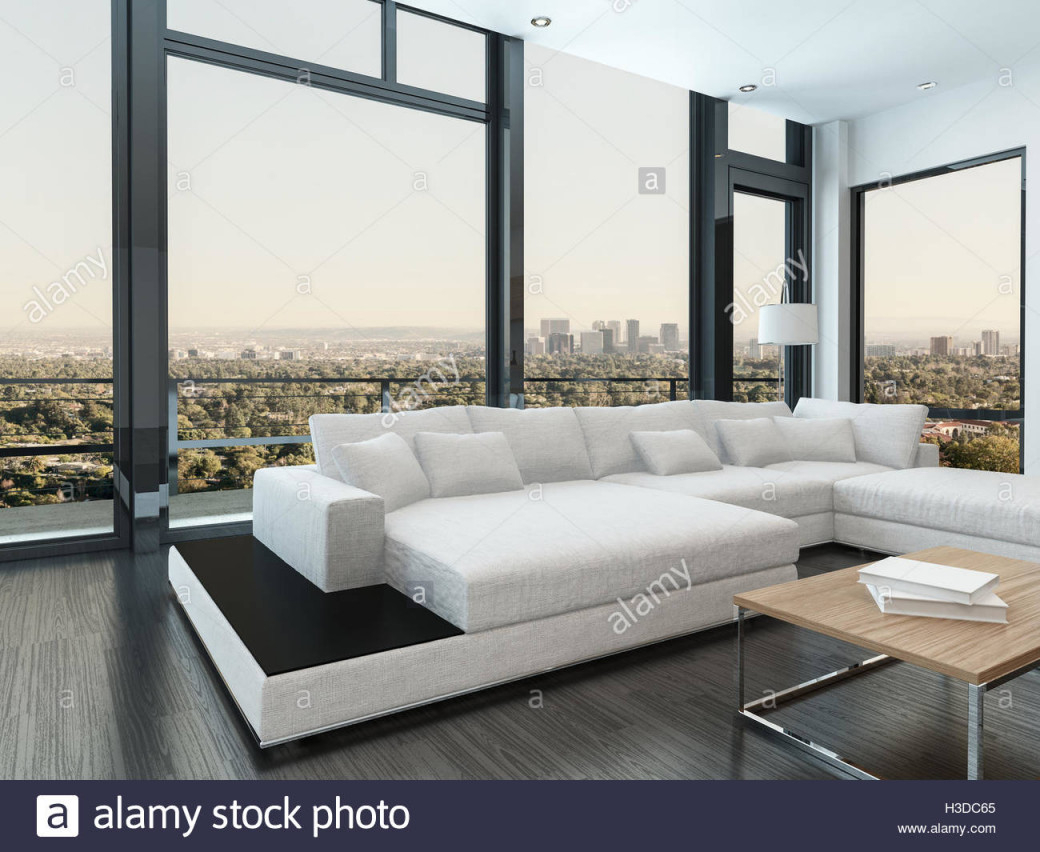 Große Komfortable Weiße Moderne Modulare Lounge Suite In von Große Moderne Bilder Wohnzimmer Bild