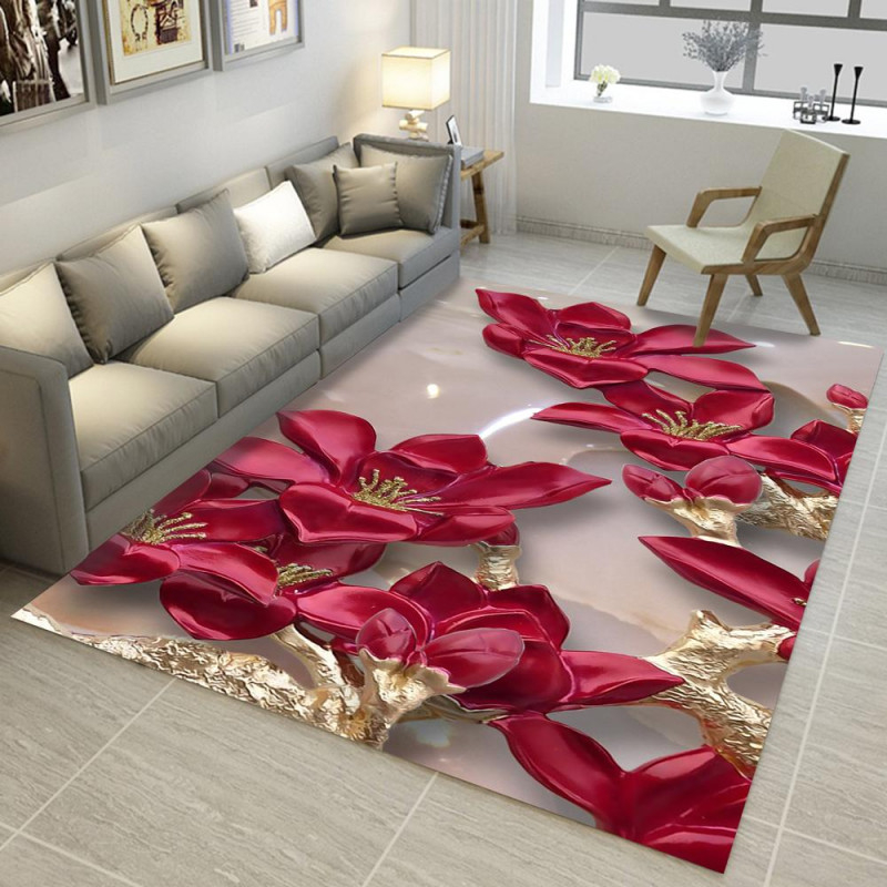 Großhandel 3D Teppiche 2000Mm X 3000Mm Rechteckige Teppiche Wohnzimmer  Lotus Blume Teppich Sofa Couchtisch Schlafzimmer Yoga Pad Studie Türmatte  Von von 3D Teppich Wohnzimmer Bild
