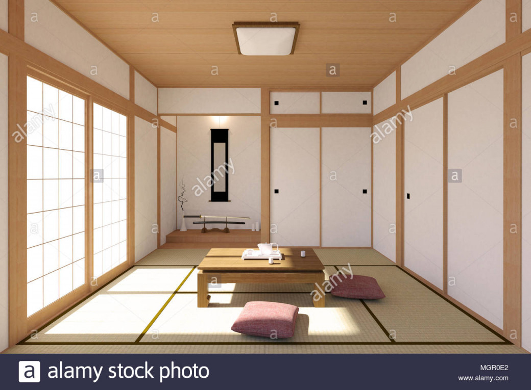 Japanisches Wohnzimmer Interieur Im Traditionellen Und von Wohnzimmer Japanisch Einrichten Photo