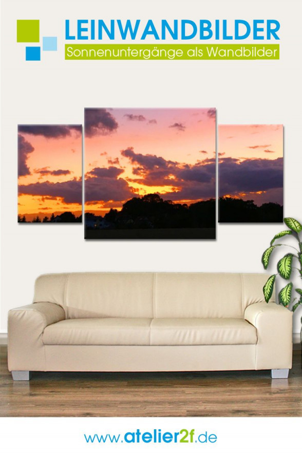 Mehrteilige Leinwandbilder Wohnzimmer  Sonnenuntergang von Mehrteilige Bilder Wohnzimmer Photo