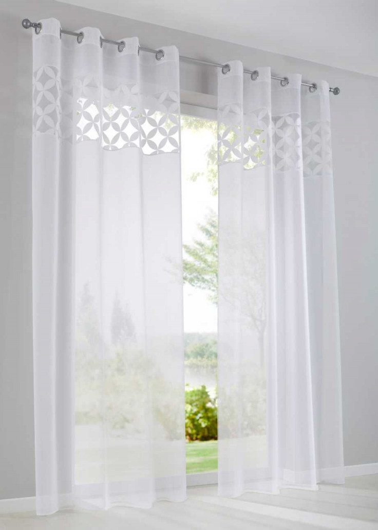 Modernes Ausbrenner Design  Weiß Kräuselband  Gardinen von Gardinen Wohnzimmer Kräuselband Bild