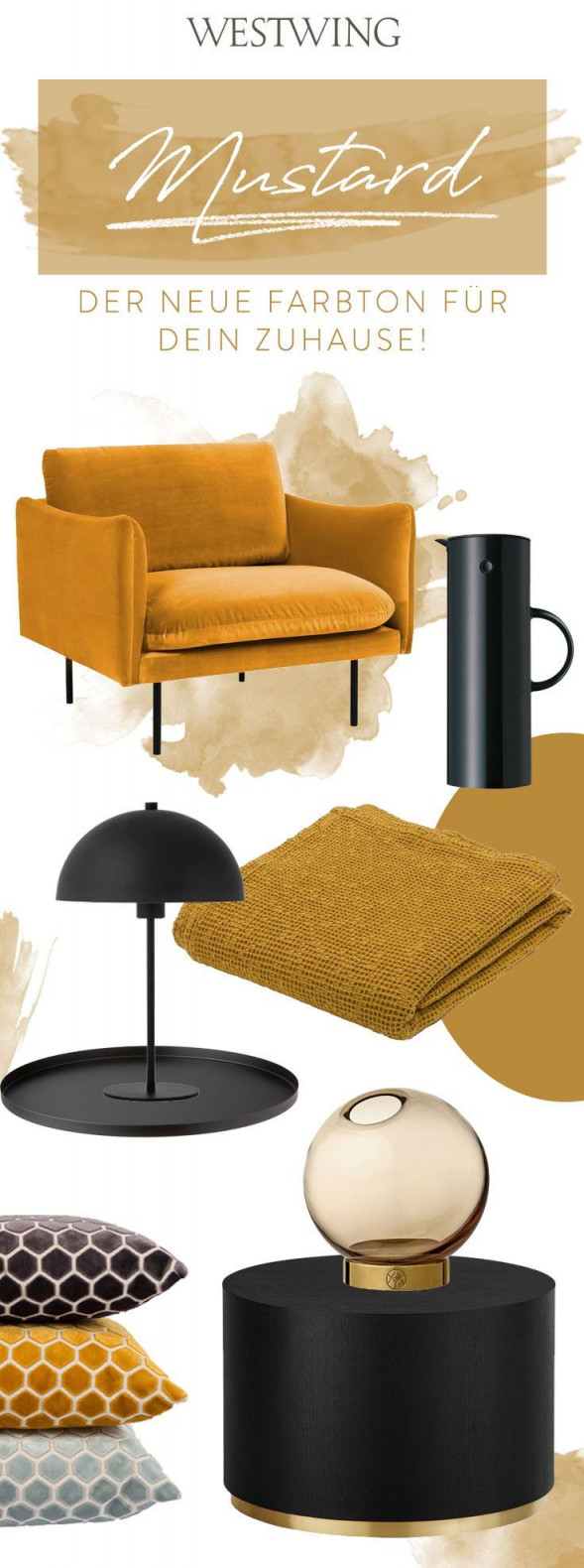 Mustard  Der Neue Farbton Für Dein Zuhause Neue Saison von Gelbe Deko Wohnzimmer Bild