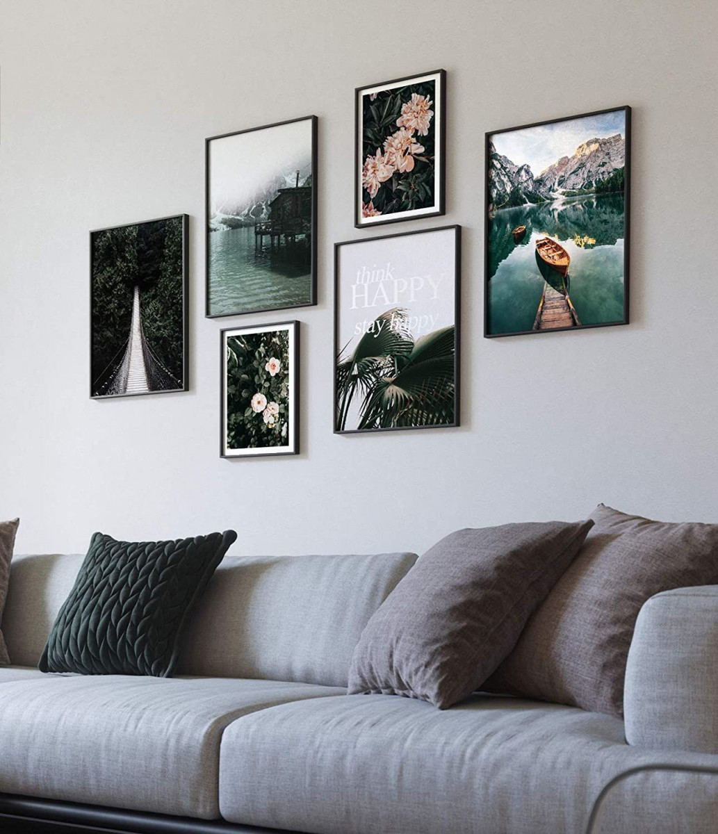 Premium Poster Set  Moderne Bilderwand Für Wohnzimmer Und von Moderne Bilder Wohnzimmer Mit Rahmen Bild