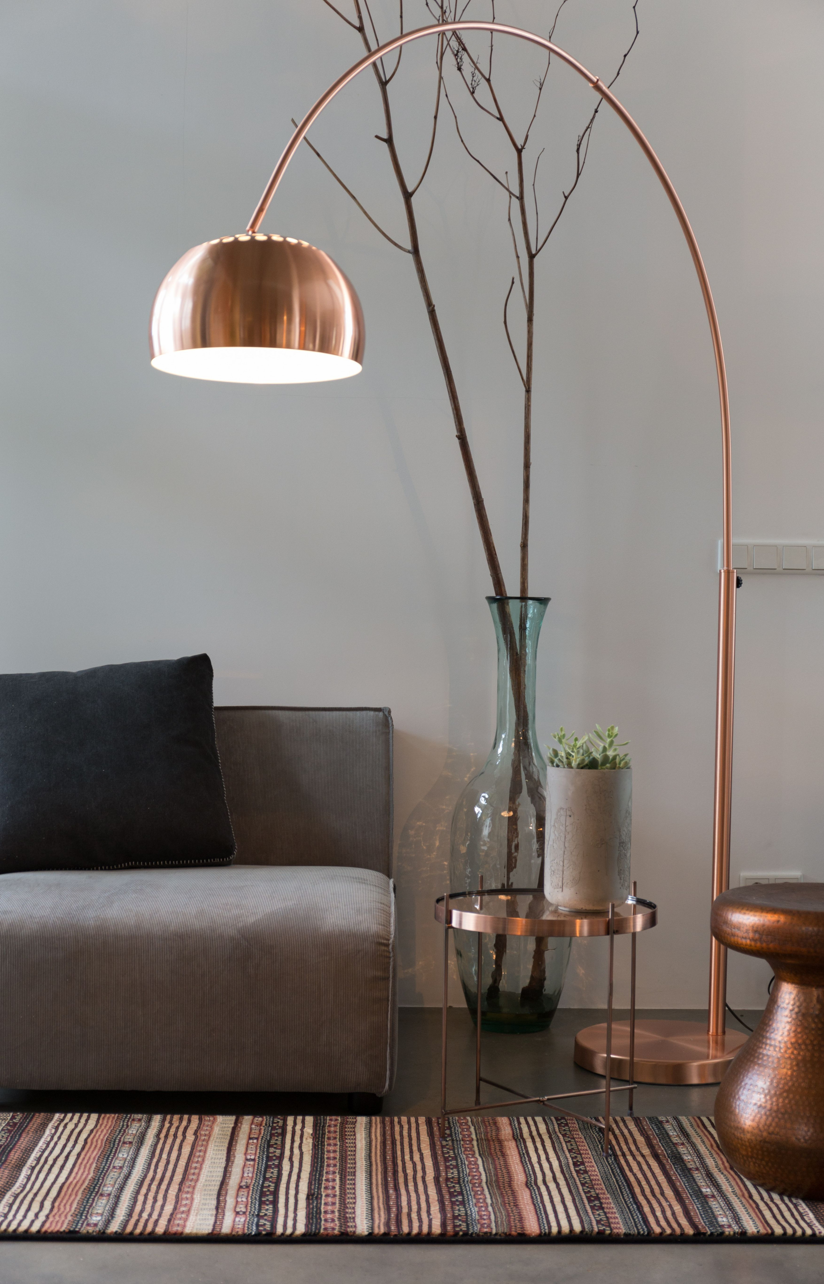 Stehlampe Kupfer  Metal Bow Copper  Floor Lamps Living von Wohnzimmer Lampe Kupfer Photo