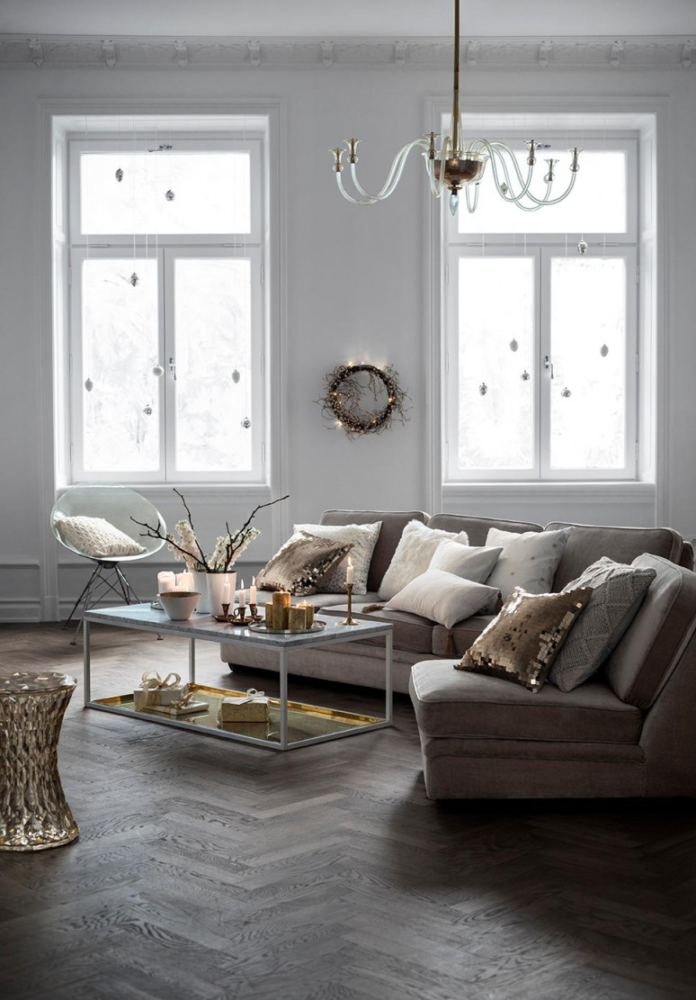 Weißes Wohnzimmer • Bilder  Ideen • Couch von Wohnzimmer Einrichten Grau Weiß Photo