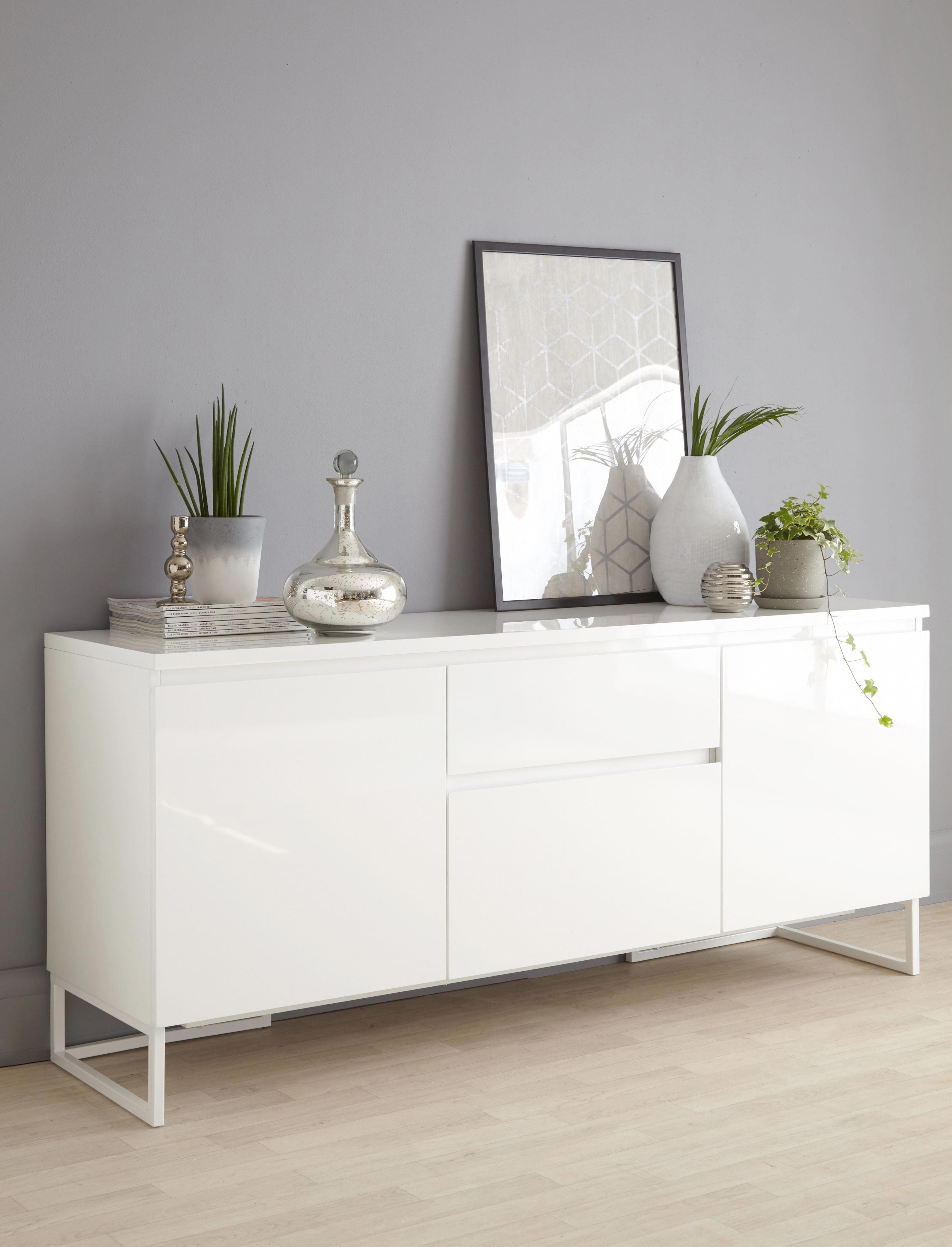 White Gloss Modern Sideboard Livingroomsofaindustrial von Deko Wohnzimmer Modern Weiß Bild
